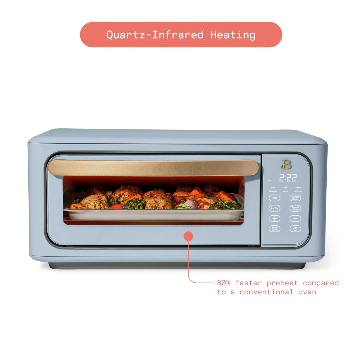 Beautiful Infrared Air Fryer Toaster Oven, 9-Slice, 1800 W, White Icing by Drew Barrymore