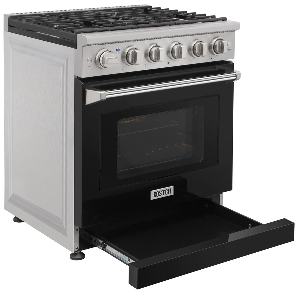 KOSTCH 30-in 5 burners 4.55-cu ft Convection Oven Freestanding Liquid Propane Gas Range ( Stainless steel )