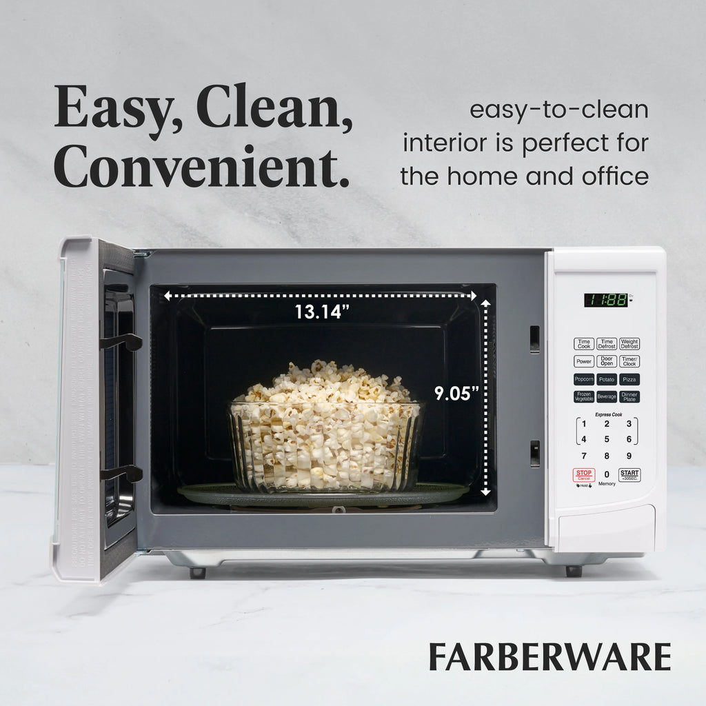 Farberware Classic 0.9 Cu. Ft 900-Watt Microwave Oven, Stainless Steel