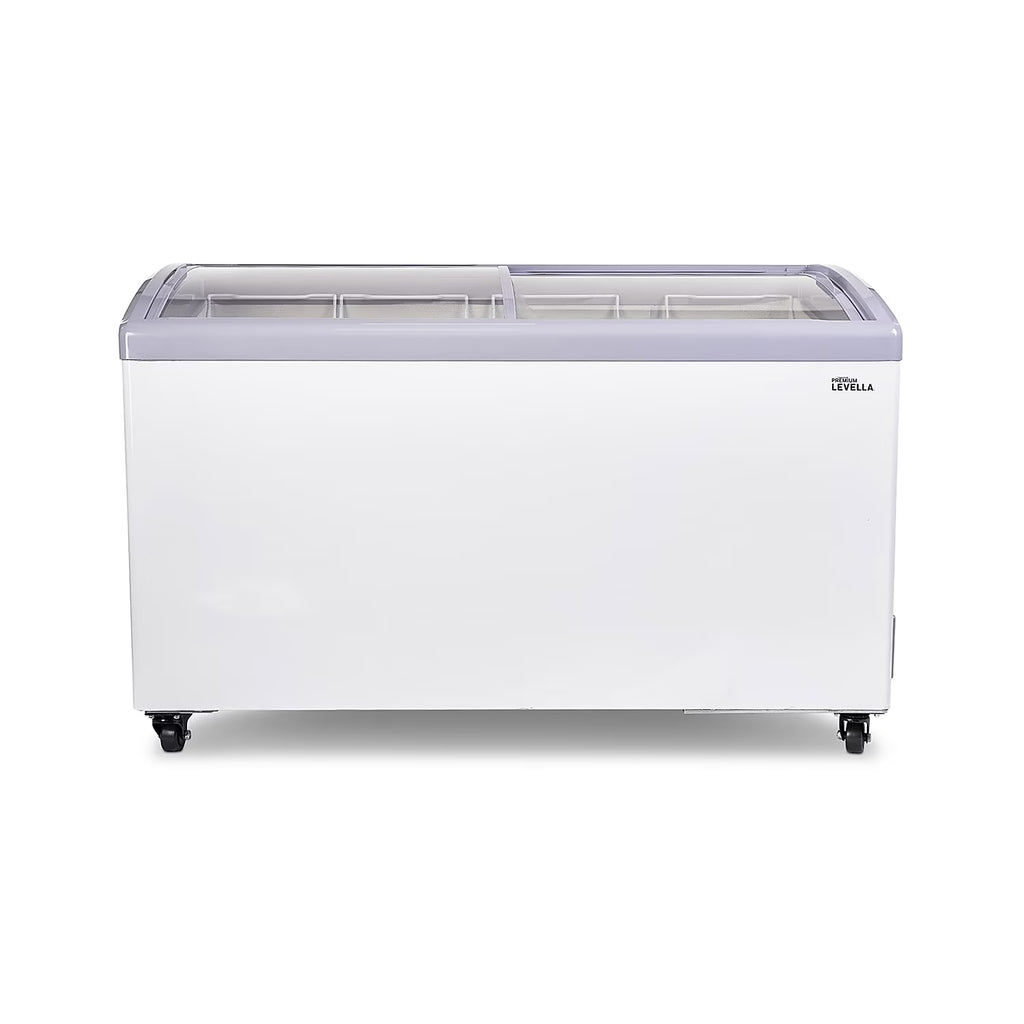 Premium Levella 7.4 cu. ft. Curved Glass Top Chest Freezer White (PFR740G)