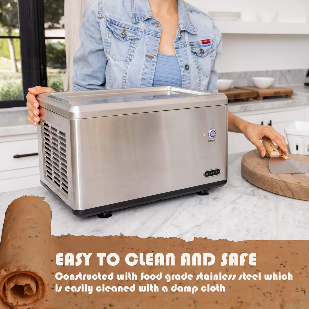 Whynter ICR-300SS Portable Instant Automatic Compressor Ice Cream Maker Frozen Pan Roller in Stainless Steel