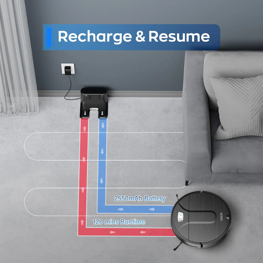 ONSON Robot Vacuum Cleaner, Robot Vacuum and Mop Combo with WIFI / Alexa for Pet Hair and Hard Floor