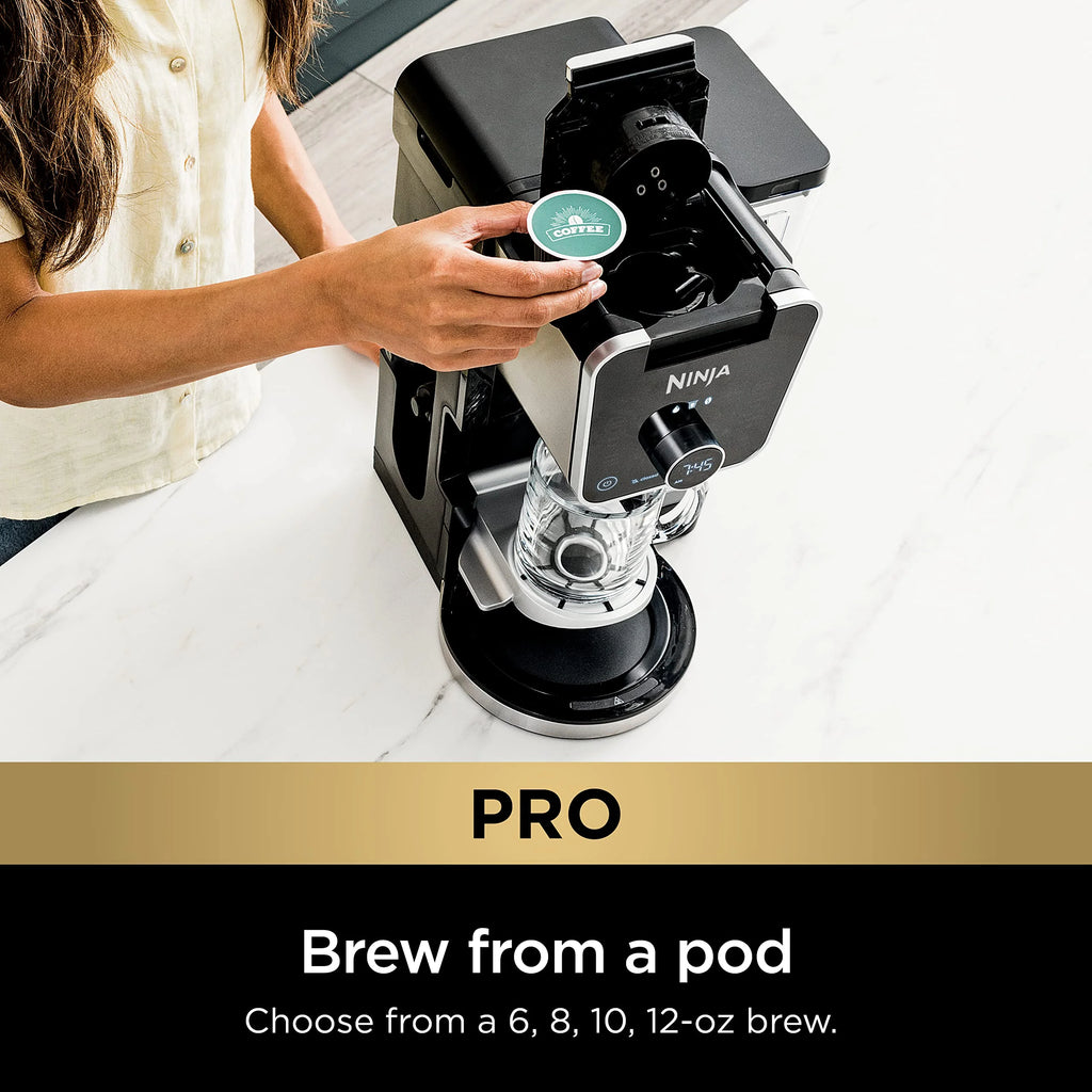 Ninja Drip Coffee Maker With K Cup Combo, DualBrew Pro Specialty Coffee System, Coffee Machine Compatible with K-Cup Pods, 12 Cup Single Serve Coffee Makers with Paper Filter, CFP301 Frother? F