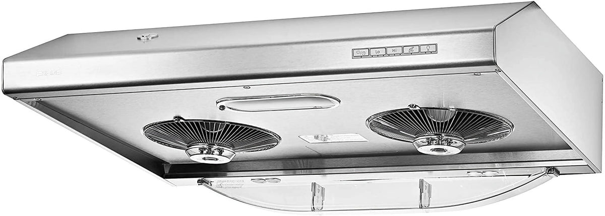 Pacific Kitchen Vent Hood AC3000BS �C 30 Inch Under Cabinet Range Hood �C Filterless Modern Stainless Steel Hood Vent with 900 CFM Suction, Dual Fans, LED Touch Controls and Auto-Clean Function