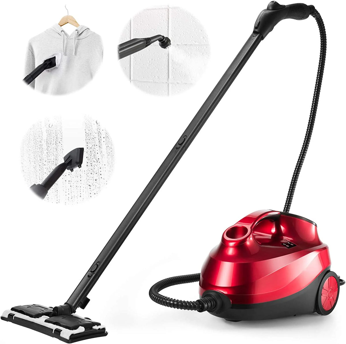 ARLIME Steam Cleaner, Heavy Duty Household Steamer w/ 19 Accessories, 1.5L Tank & 13ft Power Cord, Multipurpose Chemical-Free Household Steam Cleaner for Home, Carpet, Upholstery, Cars, Floors, Blue