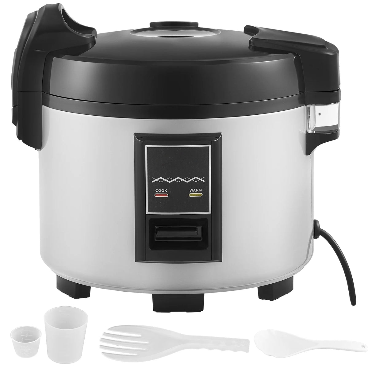 KFFKFF Industrial Rice Steamer, 45-Cup Capacity, 9.51 Qt / 9 Liter Voluminous Rice Maker and Heater with Nonstick Cooking Chamber, Swift Preparation and 12-Hour Heat Retention