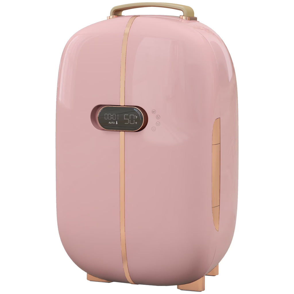 HOMCOM Portable Skincare Fridge with LED Display, 12L Mini Fridge for Beauty, Makeup and Cosmetics