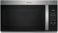 Whirlpool 1.7 cu. ft. Over-the-Range Microwave Oven with 1,000 Watts, 2-Speed 300 CFM Venting System, Add 30 Seconds, Dishwasher-Safe Turntable Plate, and Cooktop Lighting: Stainless Steel