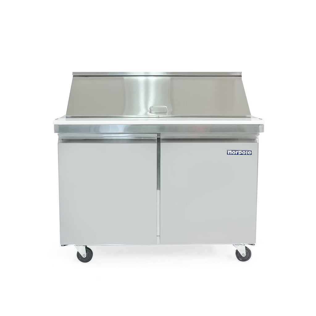 Norpole 7.6 cu. ft. Mega Top Sandwich/Salad Prep Commercial Freezerless Refrigerator in Stainless Steel in Stainless Steel