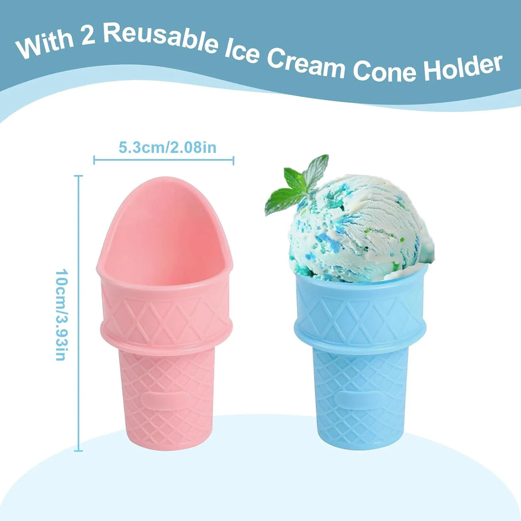 Ice Cream Maker Attachment for Kitchen Aid Stand Mixer, 2 Quart, Ice Cream & Sorbet Maker Machine, Fits and Larger Stand Mixers, with 2 Ice Cream Holder