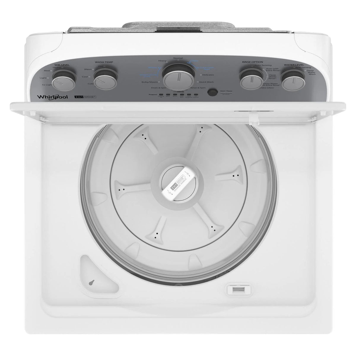 Whirlpool? Brand New WTW4957PW, 3.8-3.9 Cu. Ft. 2 in 1 Top Load Washer with Removable Agitator Capacity 3.8 Cu ft