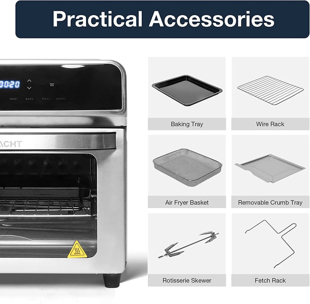 Air Fryer Ovens Countertop, Convection Toaster Oven with 10 Cooking Functions, 6-Slice Toast &12-Inch Pizza Capacity, 6 Accessories Included, Auto Shut off, 24 Quart