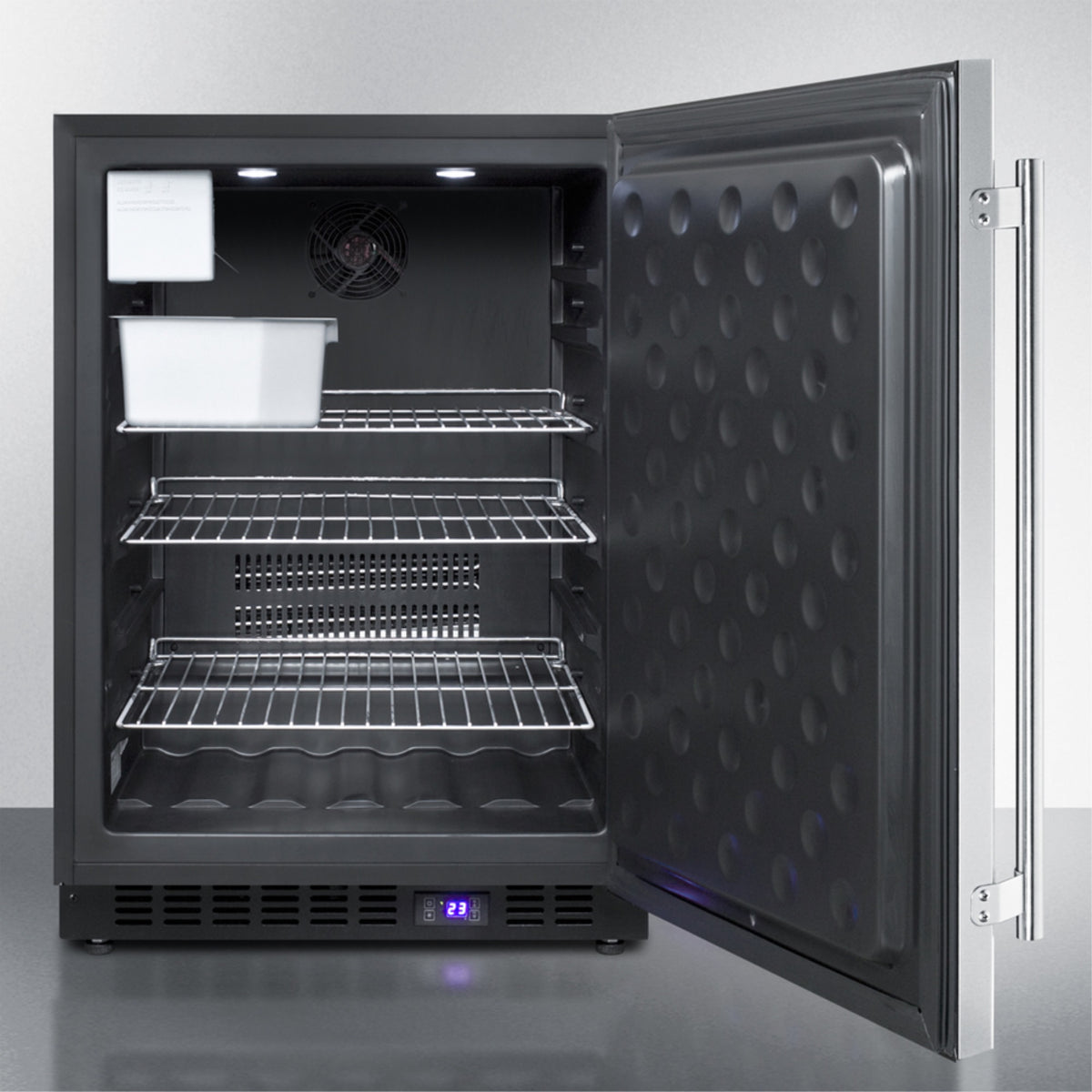 24" Wide Outdoor All-Freezer With Icemaker, Stainless Steel Cabinet
