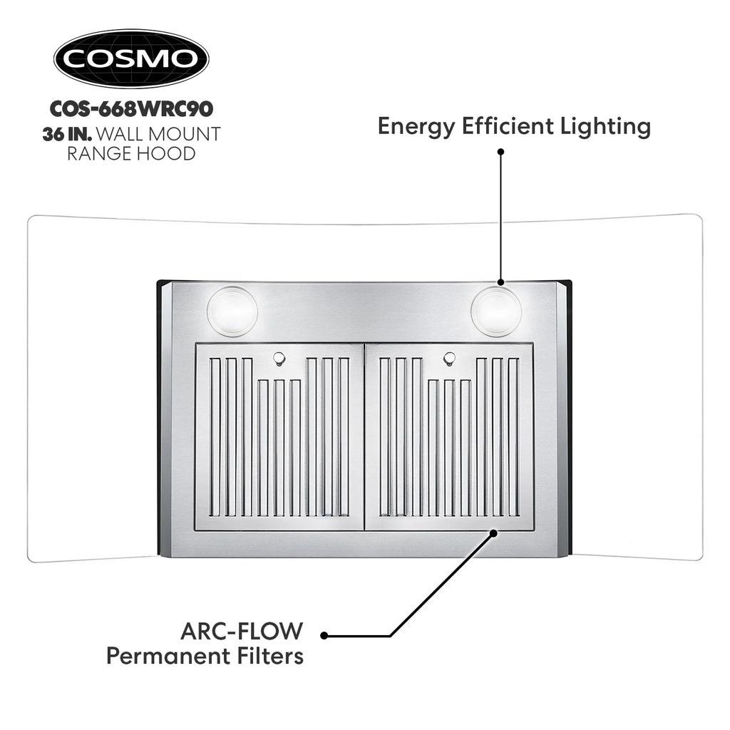30 in. Vista Collection Ductless Wall Mount Range Hood, Button Controls, LED Lights, Stainless Steel