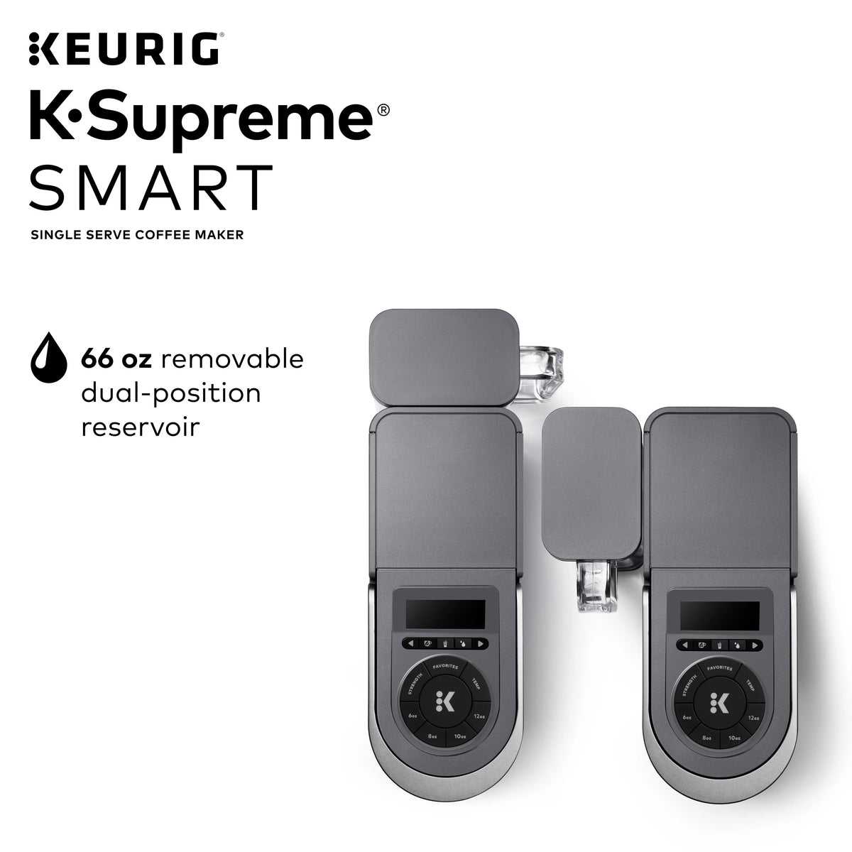 Keurig K-Supreme SMART Coffee Maker, MultiStream Technology, Brews 6-12oz Cup Sizes, White