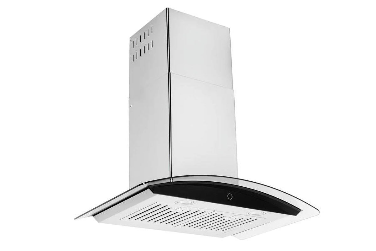 Hauslane|Chef Series WM-639 30-inch Wall Mounted Range Hood | Contemporary Design Professional Suction | Dishwasher Safe Baffle Filters, 3 Speed Settings, Touch Control Panel