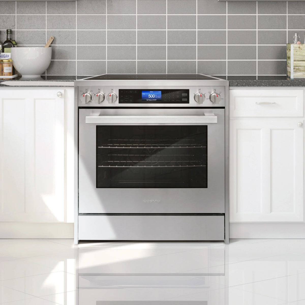 Cosmo COS-305AERC 30 in. Stainless Steel Electric Range with Convection Oven