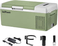 Setpower FC15 12V Portable Refrigerator with AC Adapter, 15.8 Quart Car Freezer Fridge for Camping, Fast Cooling, -4a??-68a??, 3-Year Warranty, Car, RV, Truck, Home and Outdoor Use, DC & AC, Green