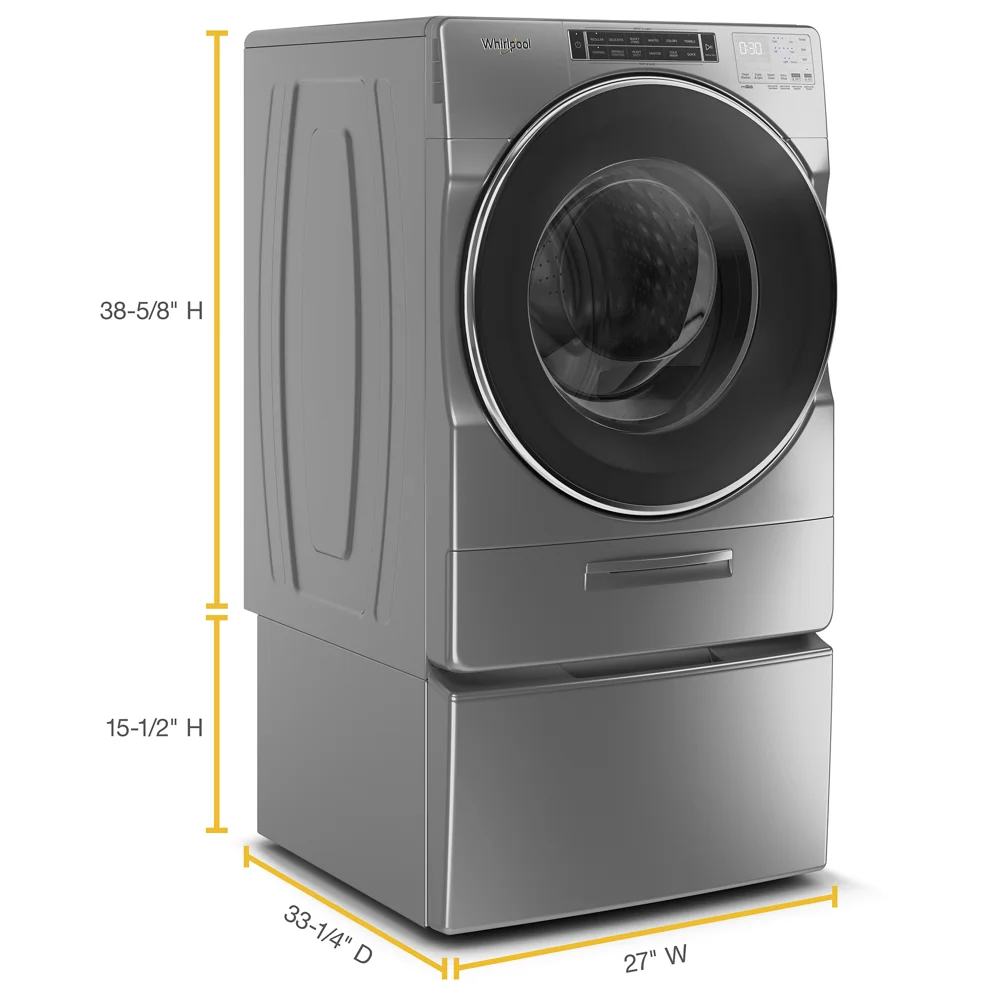 Whirlpool 5.0 cu ft High-Efficiency White Front Load Washing Machine with Load & Go(TM) XL Dispenser
