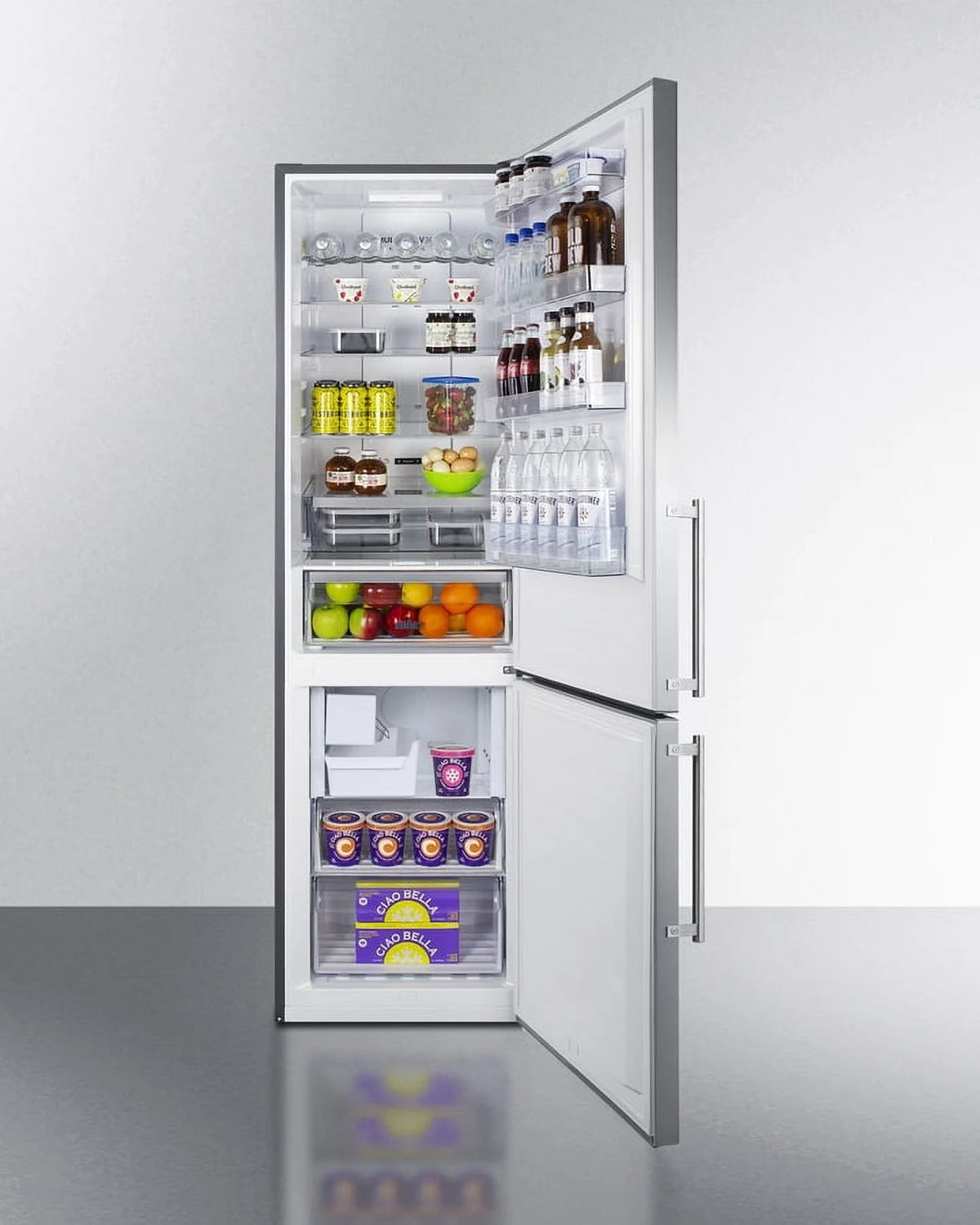 24" Wide Bottom Freezer Refrigerator With Icemaker, RHD