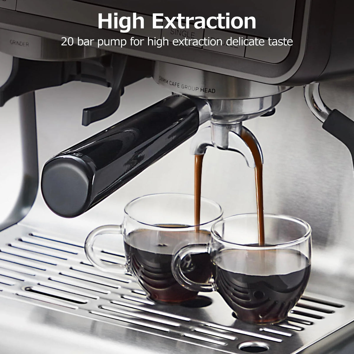 2024 New Espresso Machine with Grinder 20 Bar Pump, 2.8L Removable Water Tank Semi Automatic Coffee Maker with Grinder, Milk frother, Ideal for Small Families and Offices