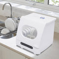 Flip-top Dishwasher White 5 intelligent washing functions Portable Countertop Dishwasher Compact  Low Noise Mini Dishwasher with Water Tank Leak-Proof Dry