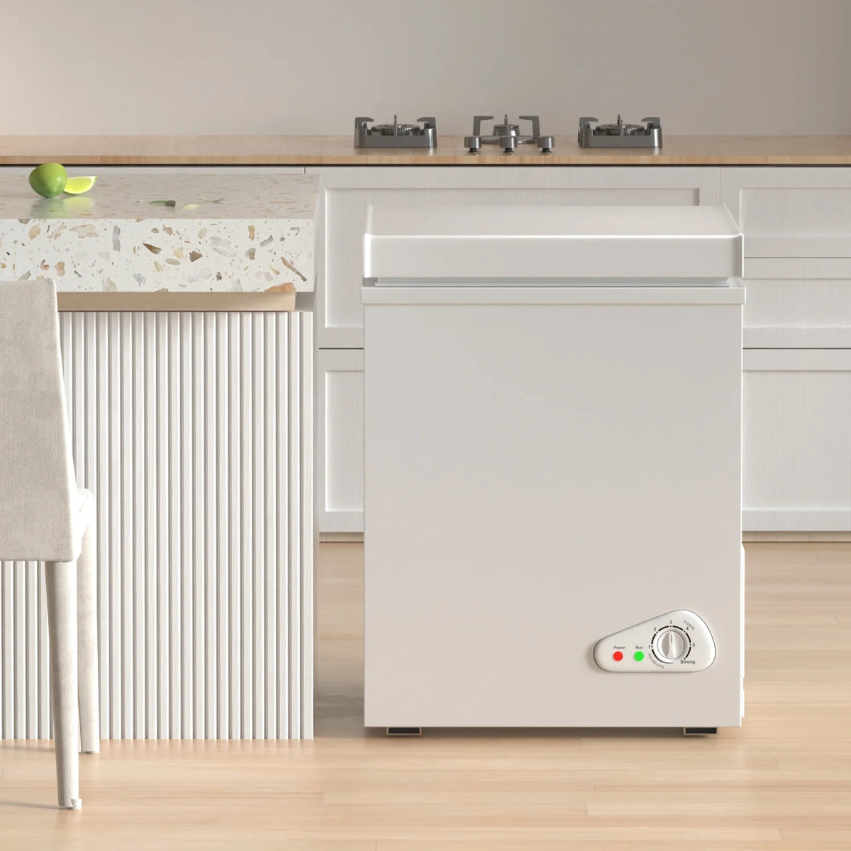 TABU Chest Freezer, 7.0 Cu Ft Deep Freezer with Adjustable Temperature, Compact Freezer with Top Open Door (White)