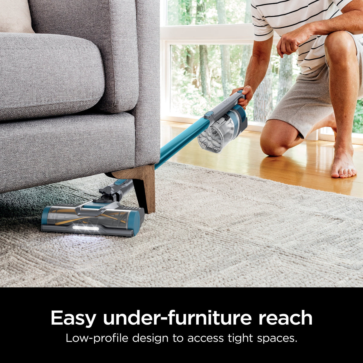Shark Pet Pro Bagless Cordless Stick Vacuum, Carpets and Hardfloors, Powerfins Brushroll, No Hair Wrap, Up to 40 Min Runtime, XL Dust Cup, IZ240 Teal
