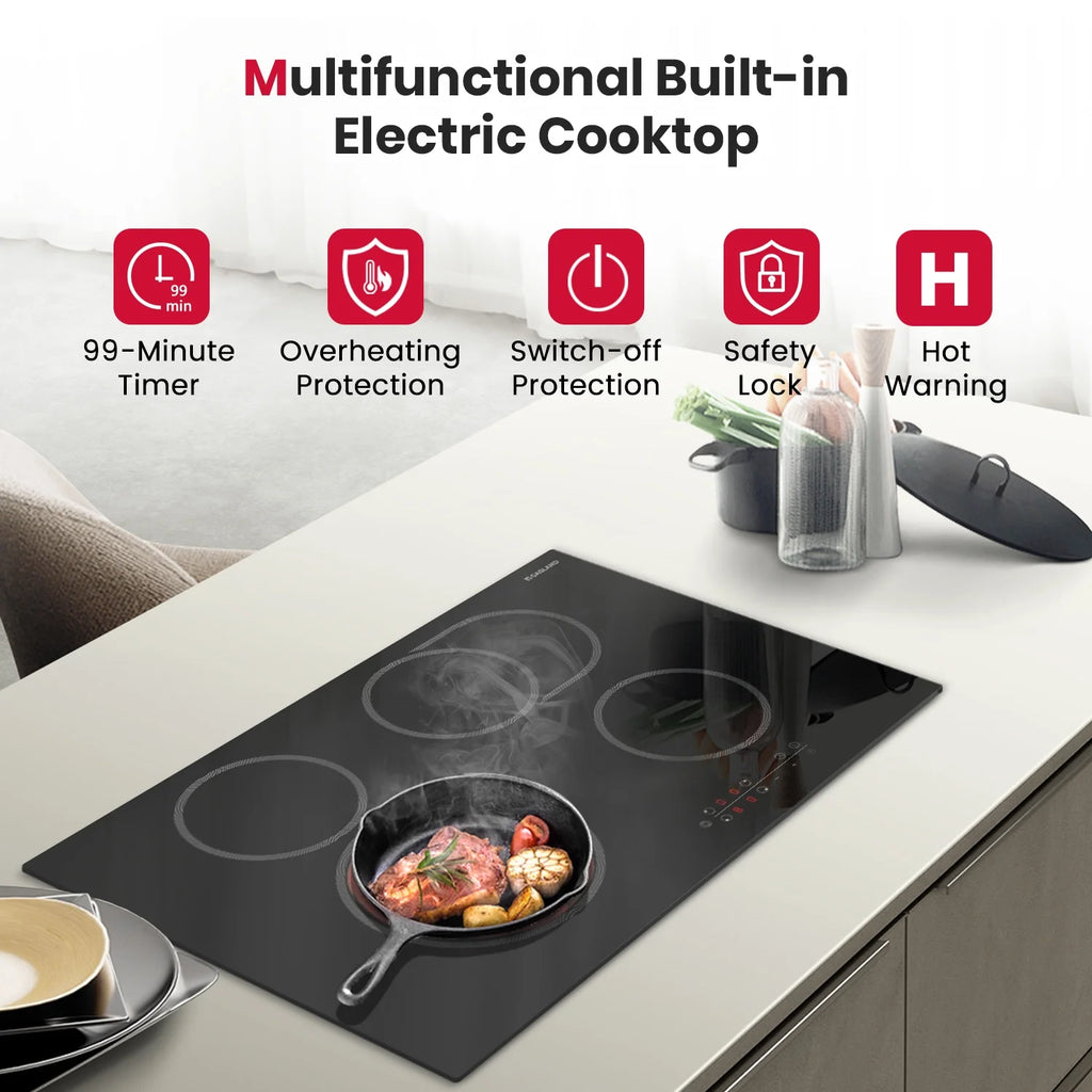 Gasland Chef 30" Built-in Electric Cooktop,4 Burners Ceramic Glass Ceramic Stove Top,240V