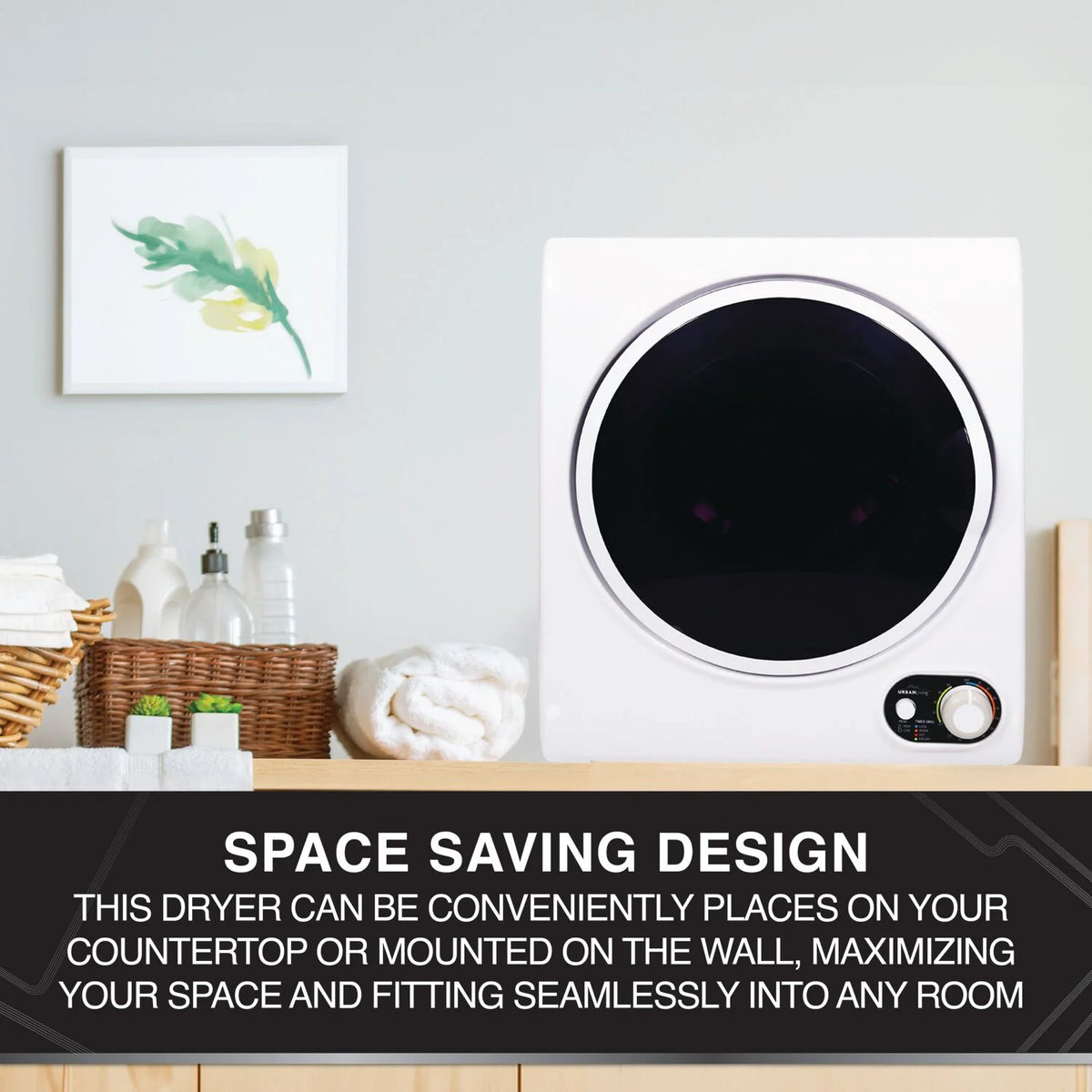 Urban Living 1.5-cu. ft. Compact Electric Dryer, Small Portable Clothes Dryer for Apartment and Small Spaces in White