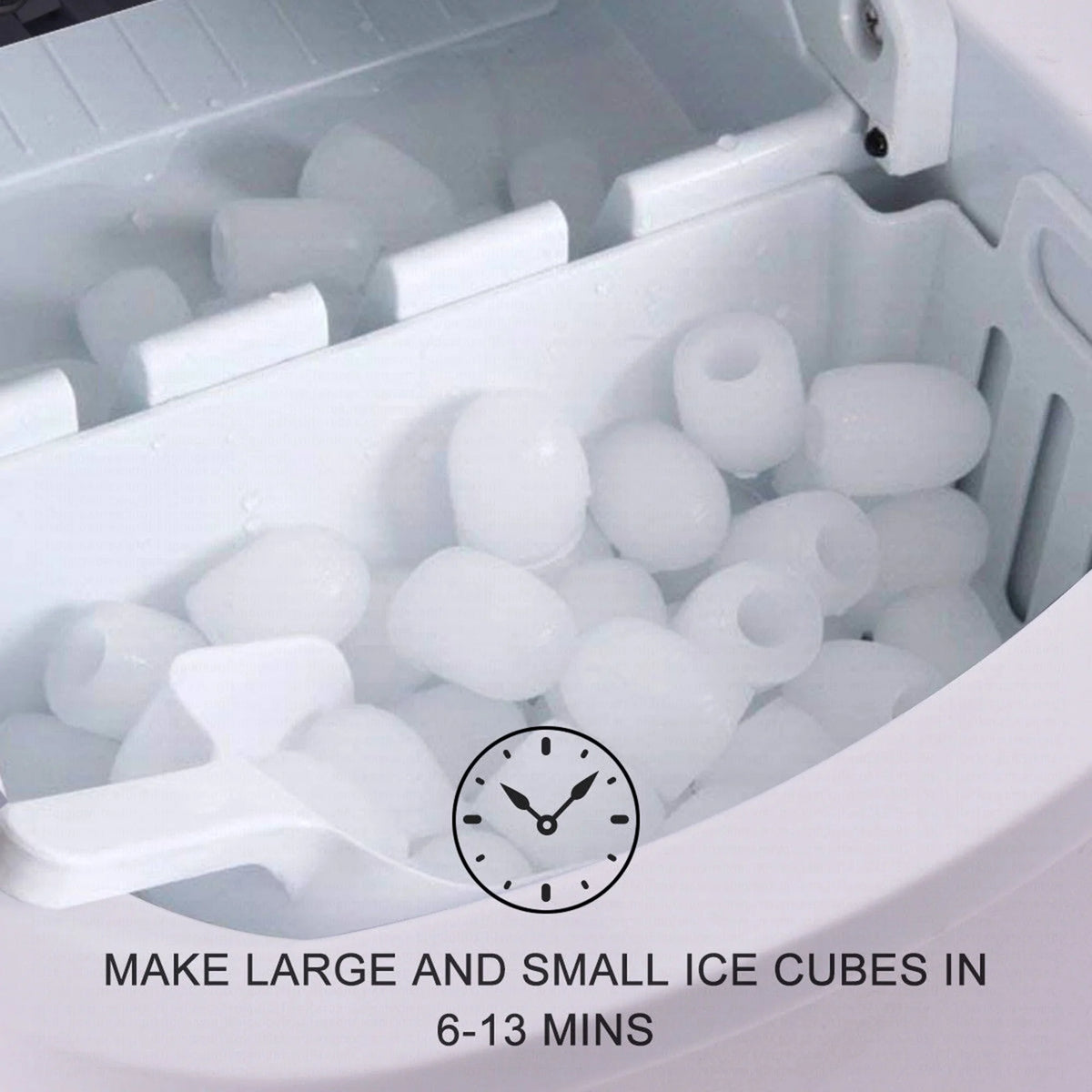 Costway Silver Portable Compact Electric Ice Maker Machine Mini Cube 26lb/Day