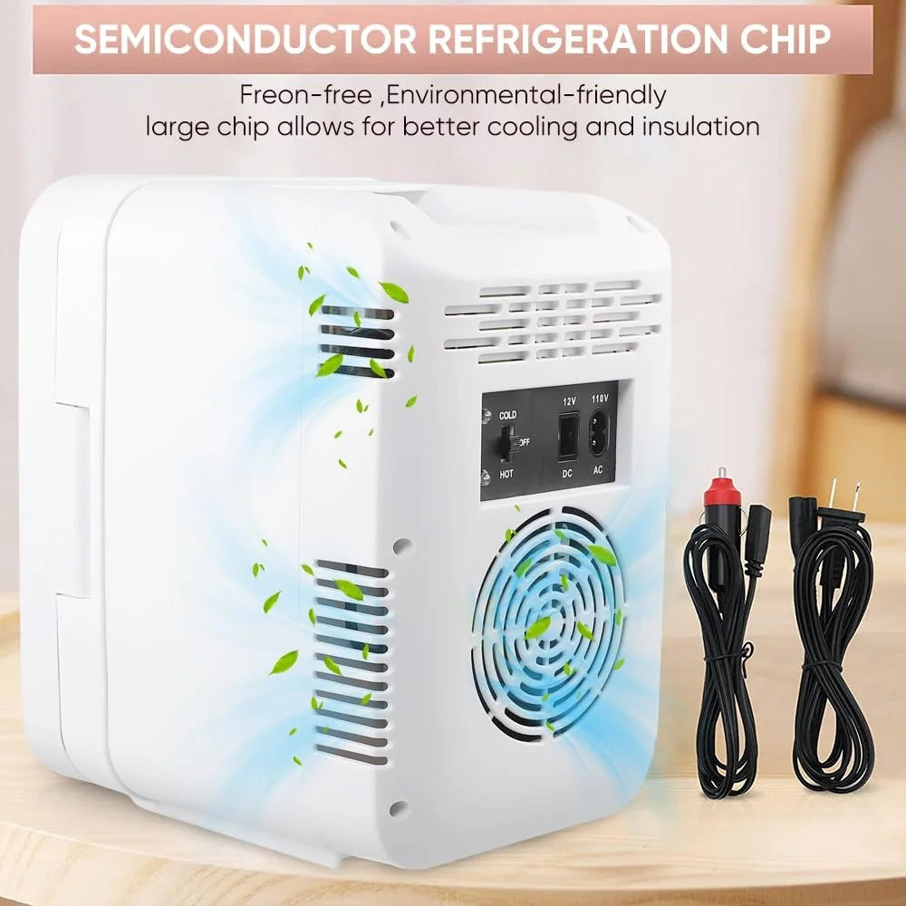 Skincare Fridge, 4L/6 Can Cosmetic Fridge for Bedroom, Office, Car