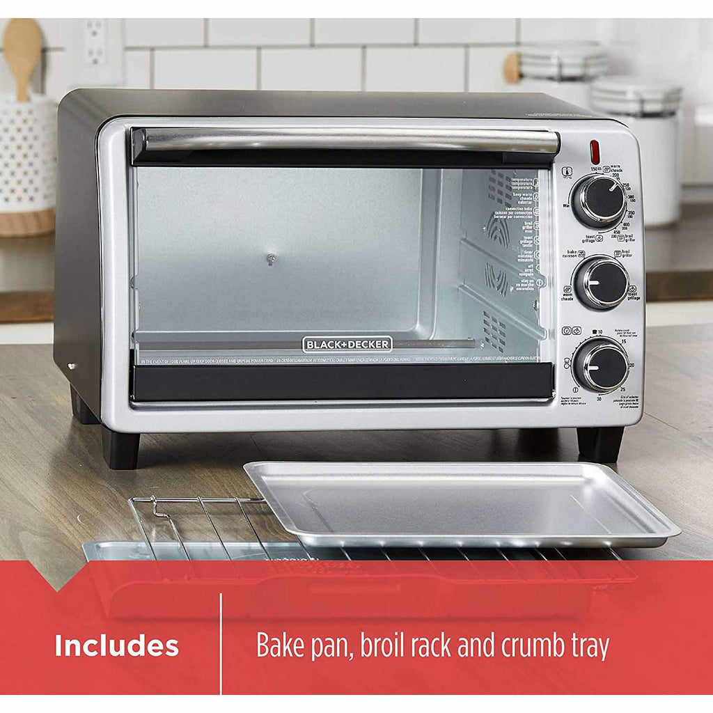 BLACK+DECKER 6-Slice Toaster Oven, Black, TO1950SBD