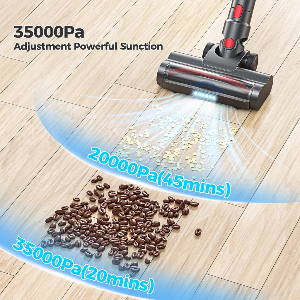 ORFELD Cordless Vacuum Cleaner with 2600mAh Detachable Battery, 45Kpa Powerful Stick Vacuum for Hard Floor Carpet Pet Gold, SV30