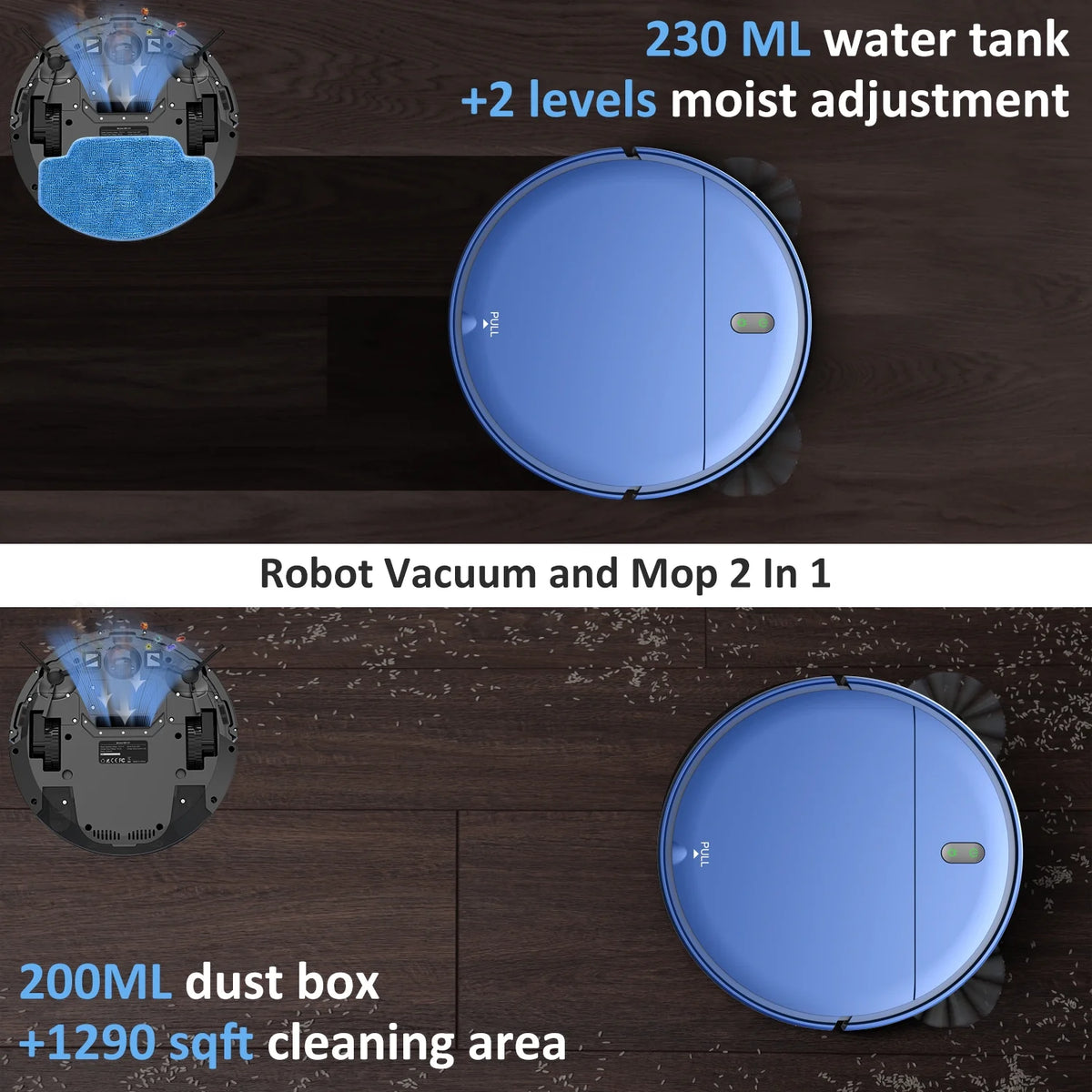 ONSON Robot Vacuum Cleaner, Robot Vacuum and Mop Combo with WIFI/Alexa for Pet Hair and Hard Floor