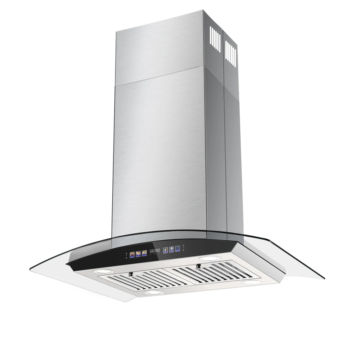 30 inch Stainless Steel Island Mount Range Hood 700 CFM, 120V Exhaust Fan, 3-Speed 65dB, Gesture Control & LED Lights?