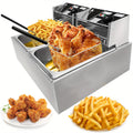 12L Stainless Steel Commercial Electric Deep Fryer - Large Capacity Countertop Fryer with Removable Tank and Lid for Easy Cleaning - Perfect for Restaurants, Cafes, and Home Use