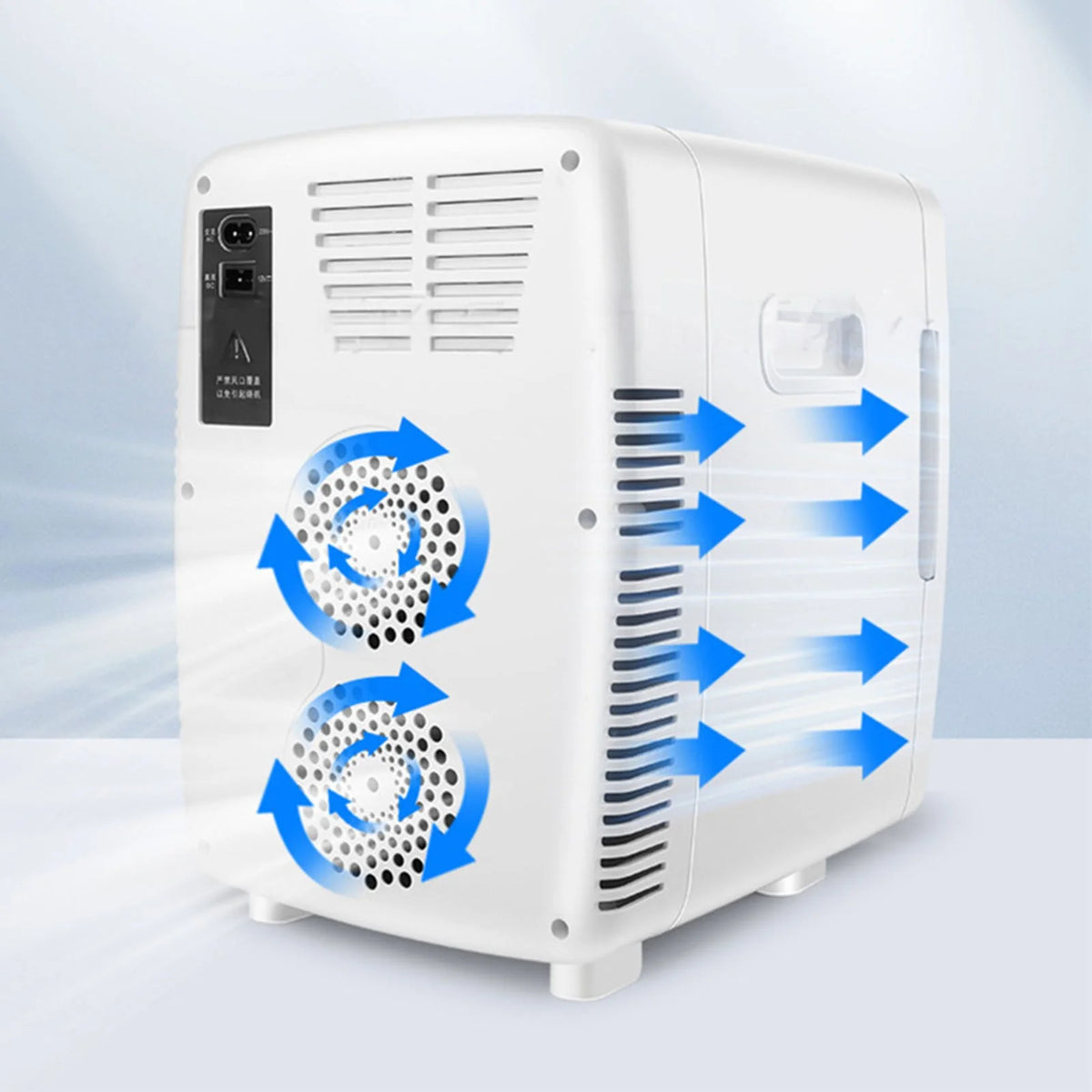 FYHALE Mini Fridge with Freezer, 15 L/21 Can Personal Refrigerator, Portable Cooler &Warmer, Beverage & Skincare, 110V/12V, Gold