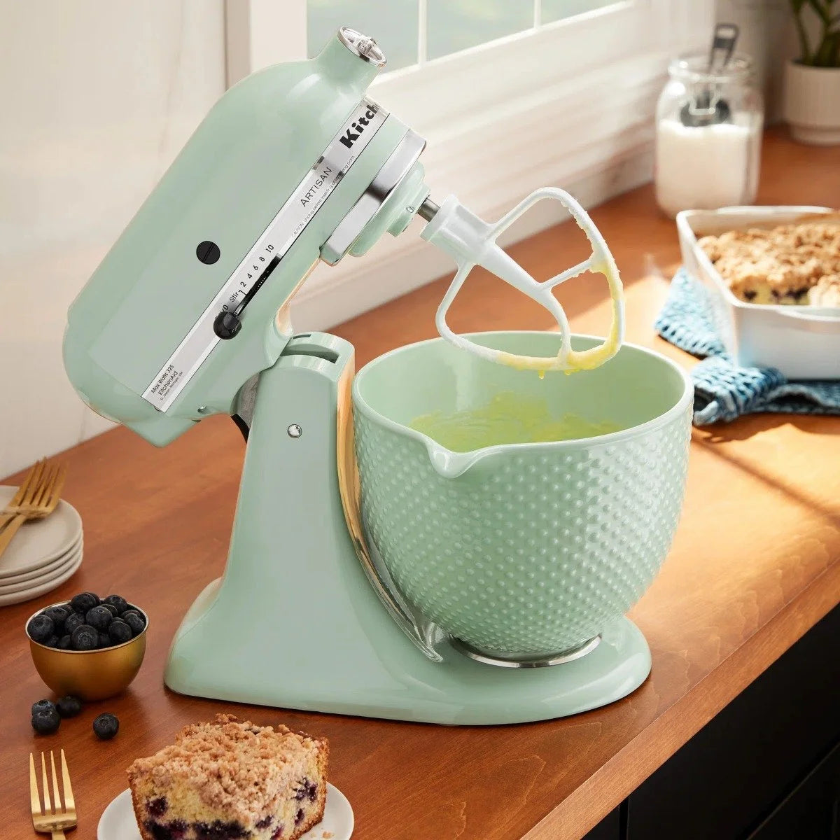 KitchenAid Dew Drop Ceramic Mixing Bowl with Pour Spout