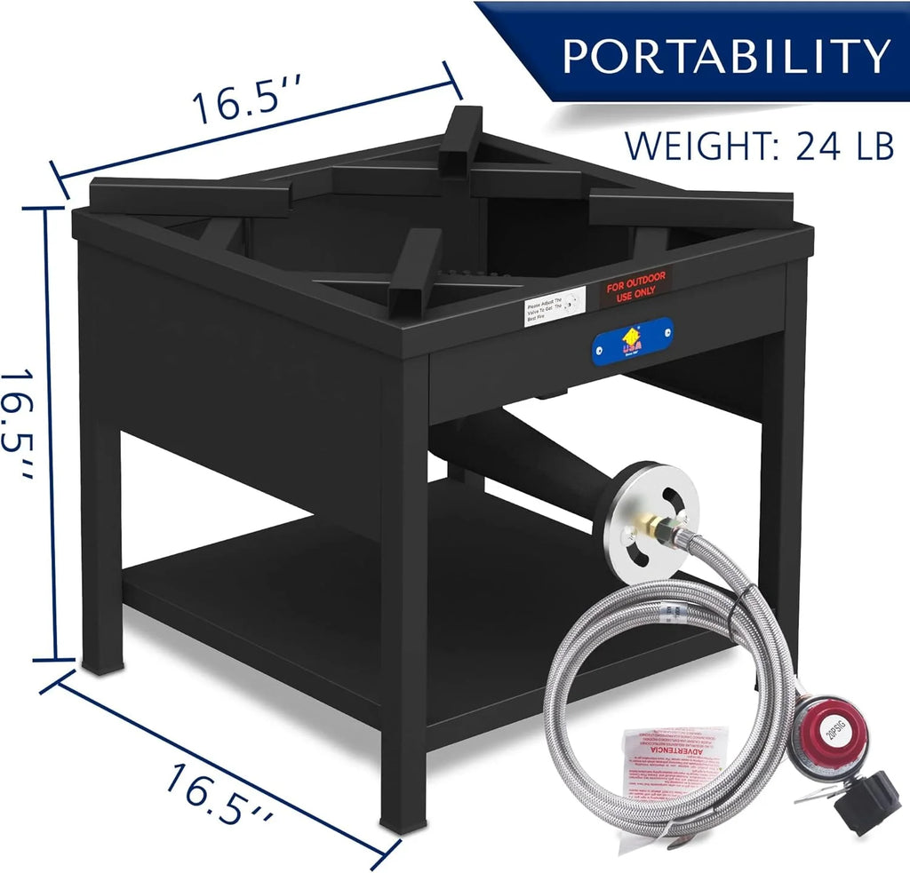 40QT Seafood Boiling Kit, 200,000BTU Propane Burner Stainless Steel Crawfish Boil Pot w/Basket and Steamer Rack, For Outdoors Cooking and Steaming, Large Turkey Fryer Pot, Lobster Shrimp Pot