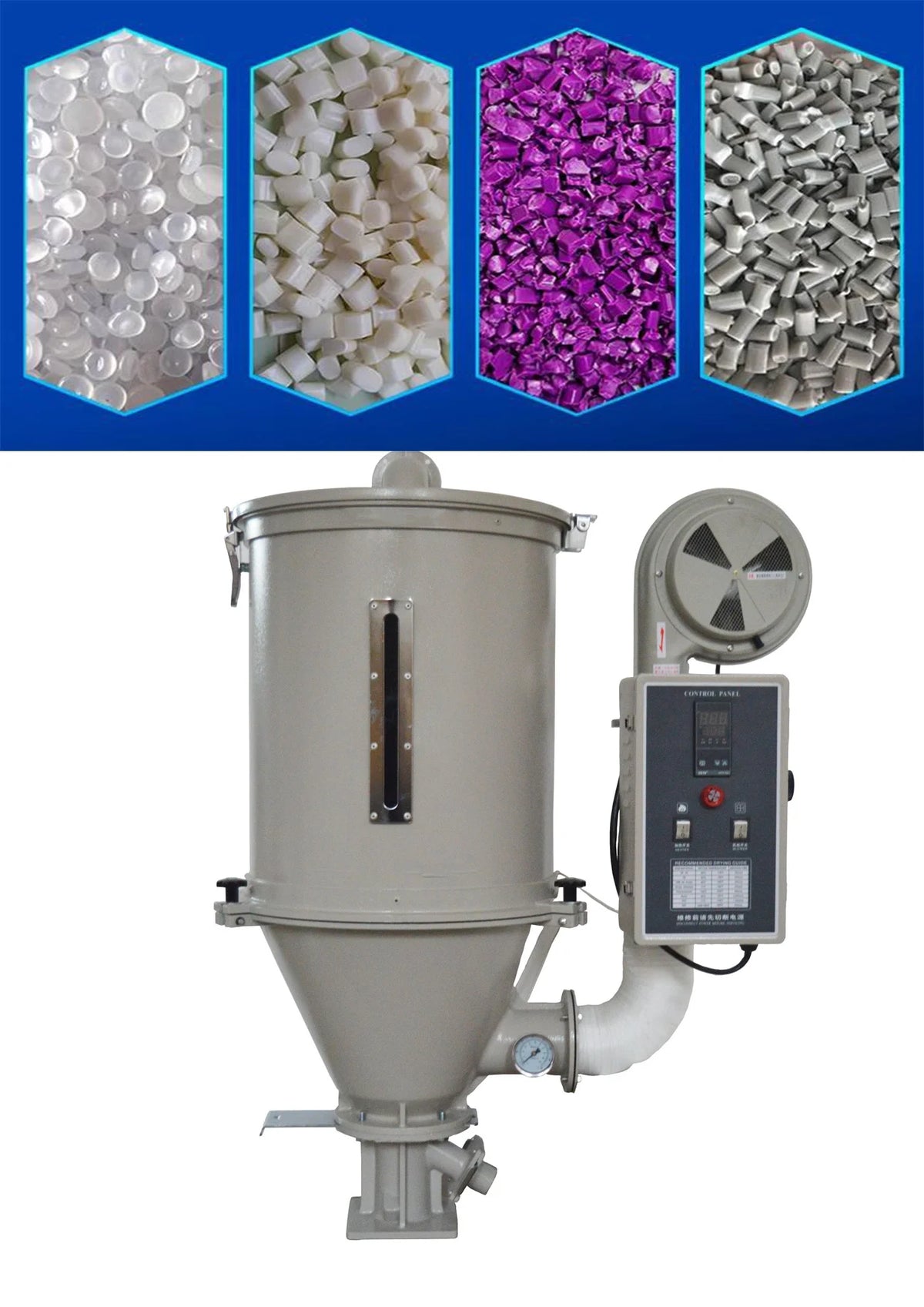 Techtongda 15kg Hopper Type Plastic Dryer Hot Air Plastic Pellet Dryer 220V