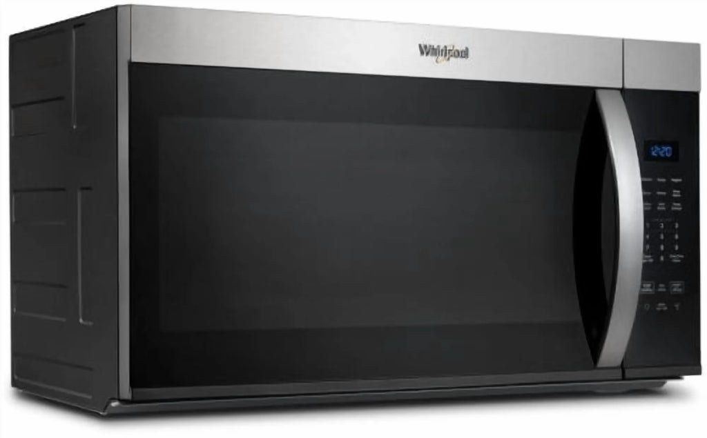Whirlpool 1.7 cu. ft. Over-the-Range Microwave Oven with 1,000 Watts, 2-Speed 300 CFM Venting System, Add 30 Seconds, Dishwasher-Safe Turntable Plate, and Cooktop Lighting: Stainless Steel