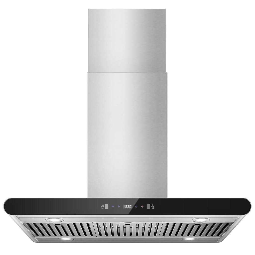 36" Island Range Hood 700CFM Stainless Steel with LED Lights, 3-Speed Touch Control & Delay Shutoff, Ducted/Ductless Convertible