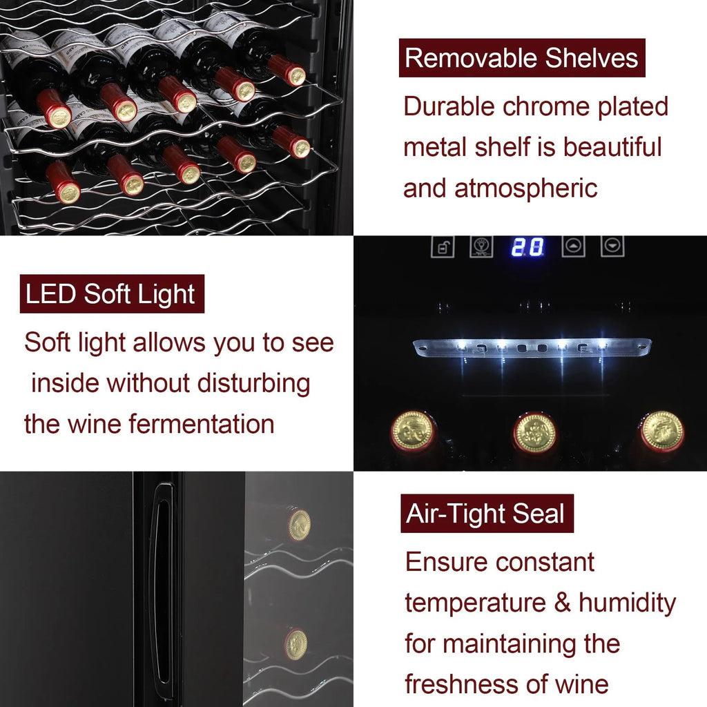 Ktaxon 18 Bottle Compressor Wine Cooler Freestanding Wine Fridge, Fast Cooling, Low Noise