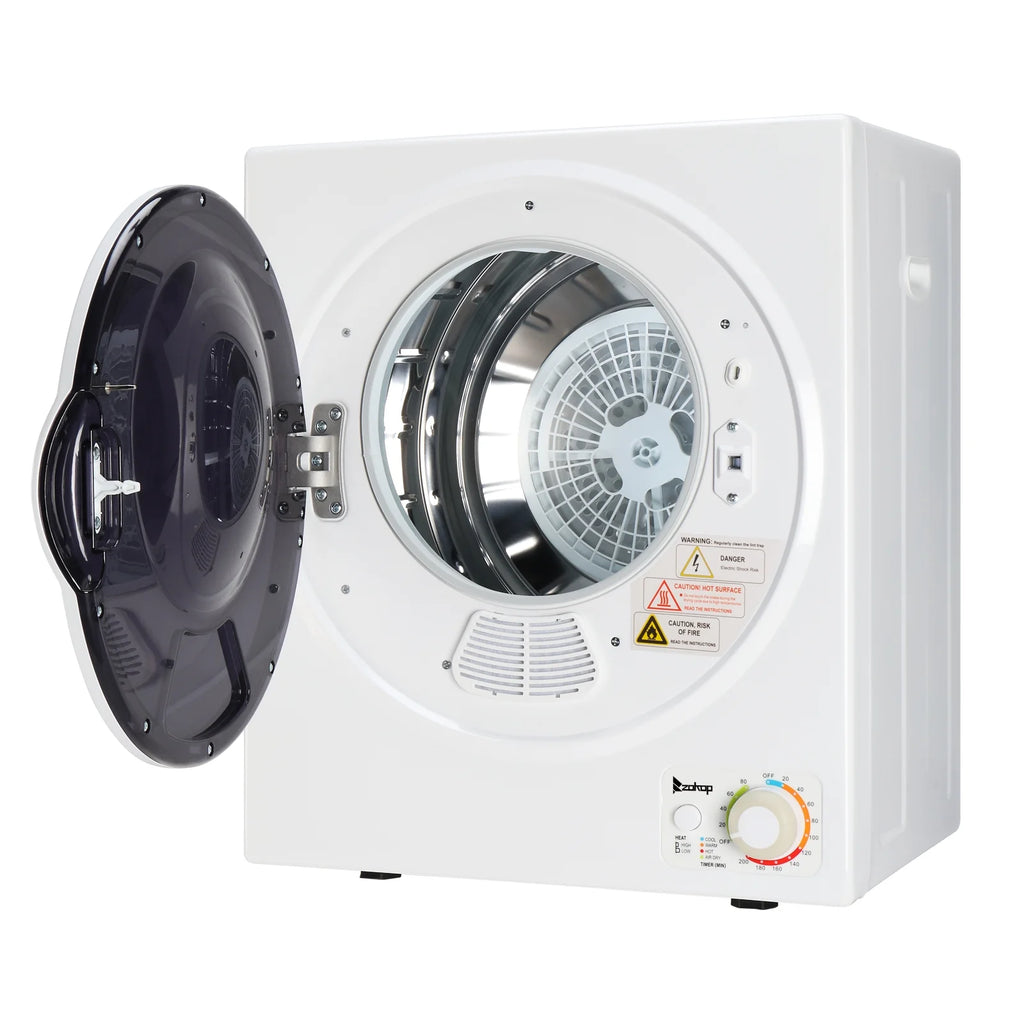 GYM25-78 Compact Portable Household clothes Dryer 1.6cuft with Stainless Steel Drum Black and White 120V MECHANICAL Control ETL Certification