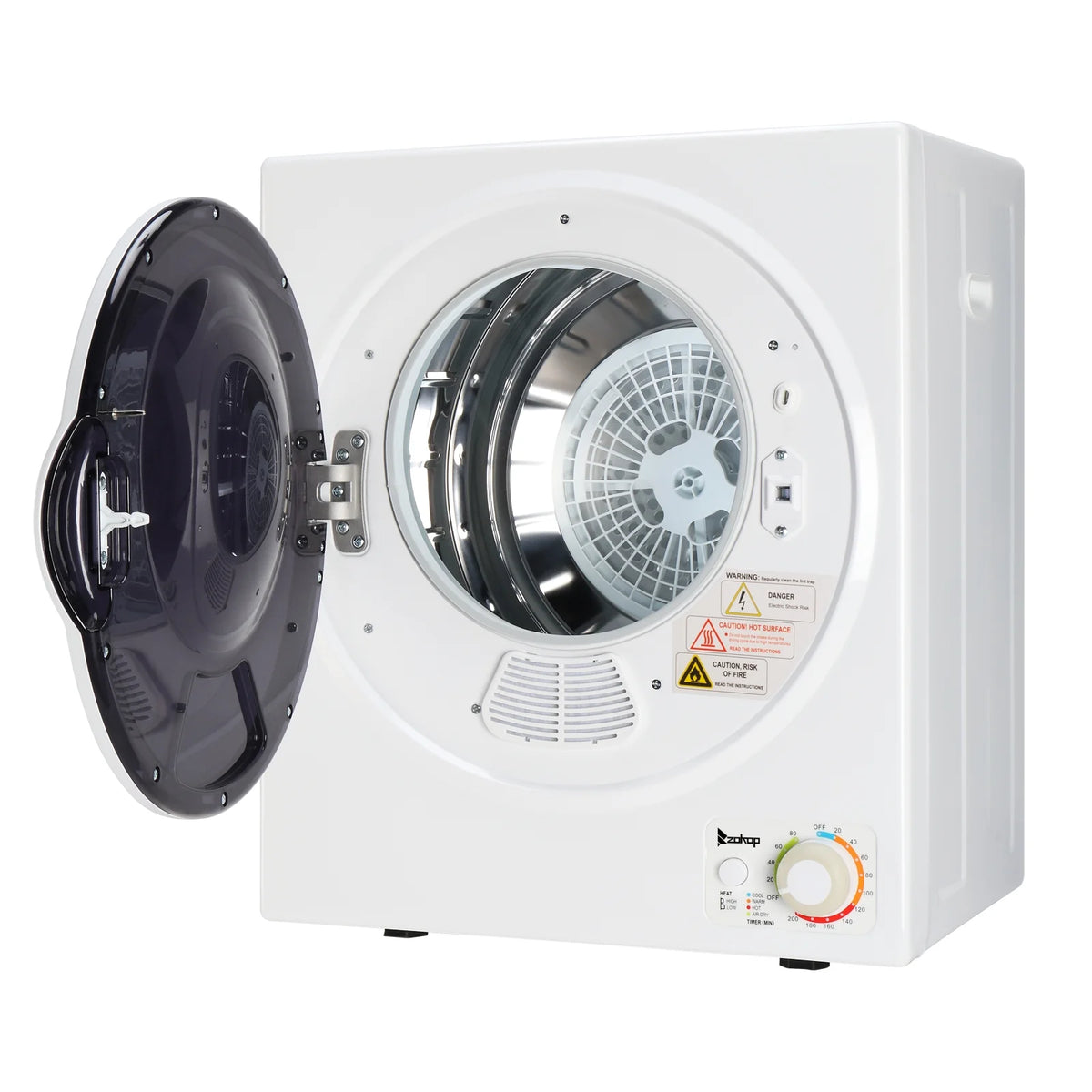 GYM25-78 Compact Portable Household clothes Dryer 1.6cuft with Stainless Steel Drum Black and White 120V MECHANICAL Control ETL Certification