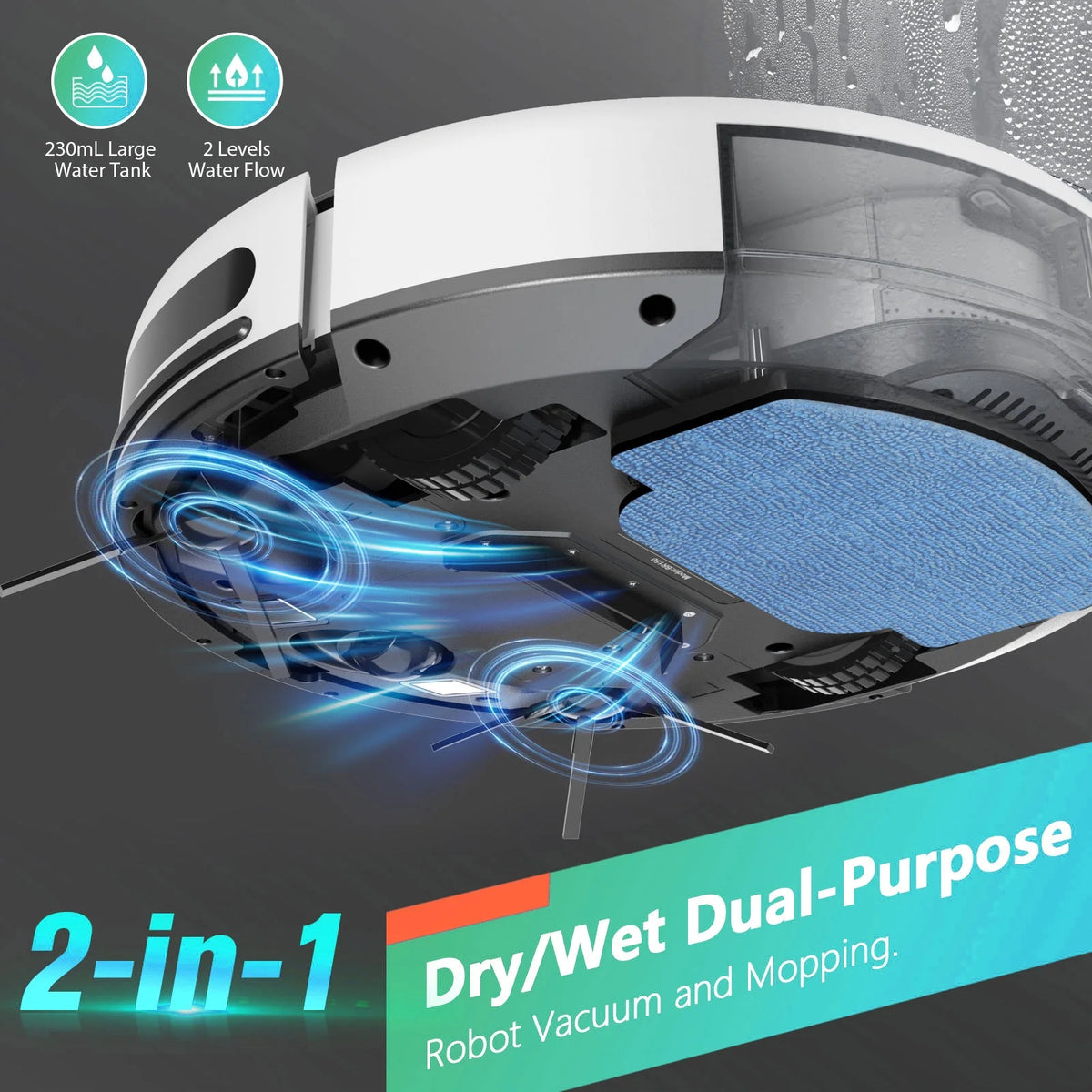 ONSON Robot Vacuum Cleaner, 2 in 1 Mop Combo for Pet Hair, Hard Floor