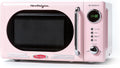 Nostalgia Retro Microwave for Countertop 0.7 cu ft Vintage Microwave, Pink