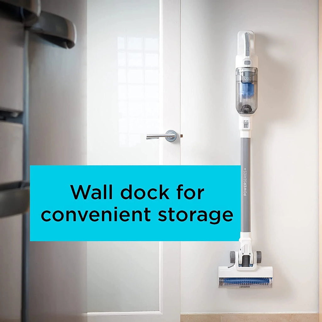 BLACK+DECKER POWERSERIES+ 16V MAX Cordless Stick Vacuum, Multi-Surface, with LED Floor Lights and Crevice Tool, 40 Minute Run-Time, BHFEA420J