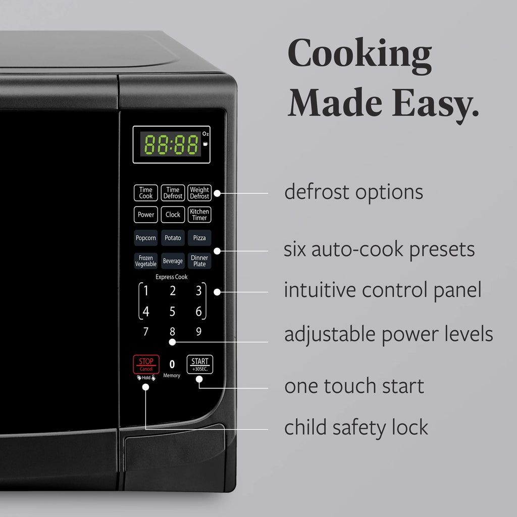 Farberware Countertop Microwave Oven with LED Lighting & Child Lock, 0.7 Cu Ft Black